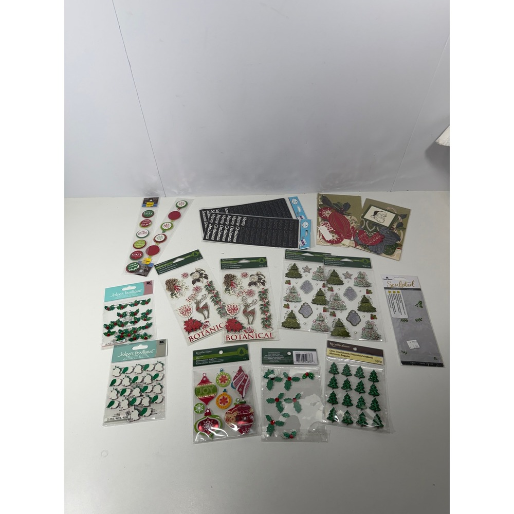 Recollections Jolee's Boutique Christmas Sticker Lot Dimensional Glitter 15+ pc